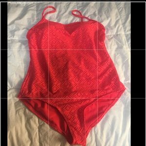 One piece coral swimsuit